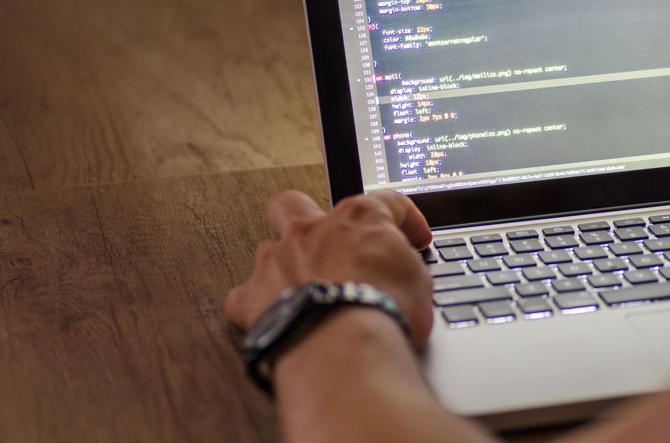 Code on a laptop screen